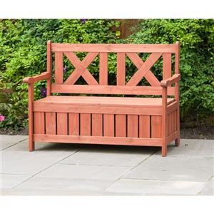 Leisure Season Wooden Storage and Seating Bench