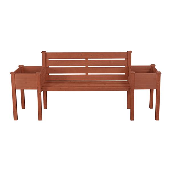 Banc avec jardinières en bois, 79 po x 20 po x 38 po