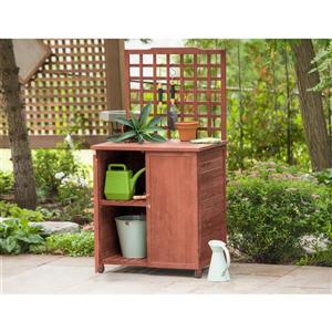 Leisure Season Potting Table With Storage - 24-in x 32-in x 61-in