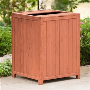 Conteneur à déchets pour patio en bois, 26 L x 26 P x 34" H