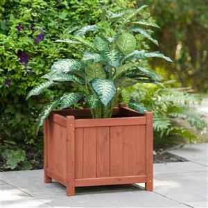 Leisure Season Square Wooden Planter Box - 18'' x 18'' x 16''