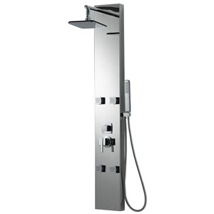 American Imaginations Shower Panel - 7.87-in - Stainless Steel - Chrome