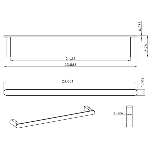 American Imaginations Single Rod - Multi-Rod Towel Rack Set