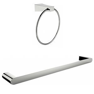 Anneau à serviette, porte-serviettes à une tige, chrome