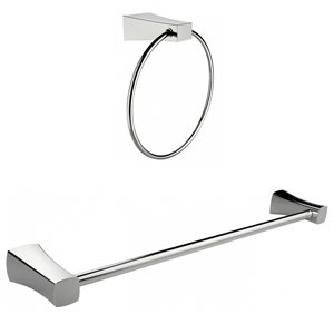 Ensemble de porte-serviettes à une tige, chrome
