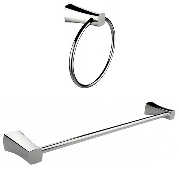 American Imaginations Towel Ring with Single Rod Towel Rack Accessory Set