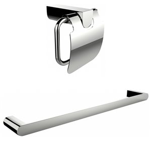 American Imaginations Toilet Paper Holder with Rod Towel Rack Accessory Set