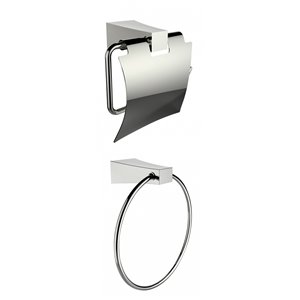 American Imaginations Toilet Paper Holder Set - Chrome
