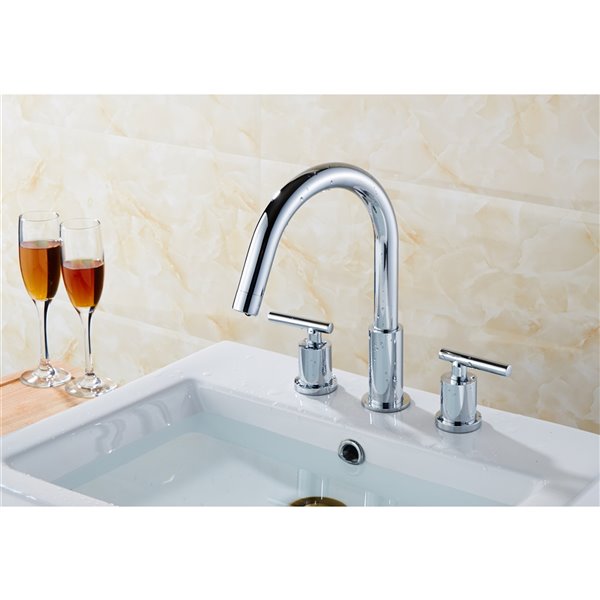 American Imaginations Swan Faucet - Widespread - 9.44-in - Chrome