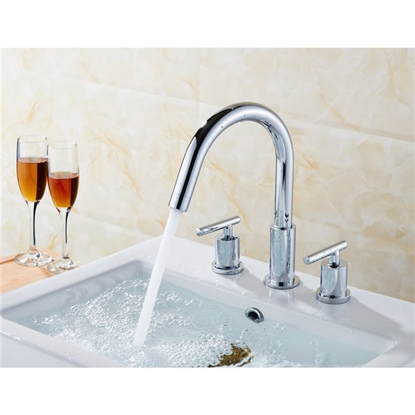 American Imaginations Swan Faucet - Widespread - 9.44-in - Chrome