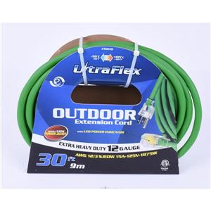 Toolway Extension Cord - 30 Feet - 1 Outlet - 125 Volts - Green
