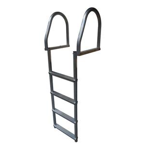 Dock Edge ECO Flip-Up Dock Ladder - 4 Steps - Aluminum - Gray