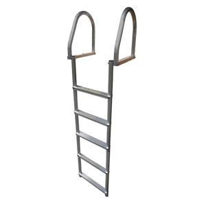 Dock Edge ECO Flip-Up Dock Ladder - 5 Steps - Aluminum - Gray