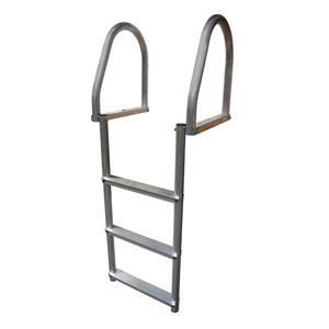 Dock Edge ECO Flip-Up Dock Ladder - 3 Steps - Aluminum - Gray