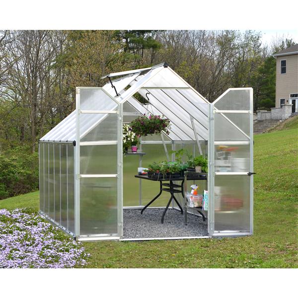 Canopia by Palram 8-ft x 12-ft Silver Polycarbonate Greenhouse