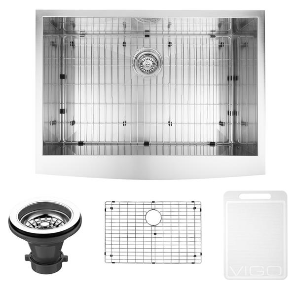 VIGO Stainless Steel Kitchen Sink Grid and Strainer 30'' VG3020CK1