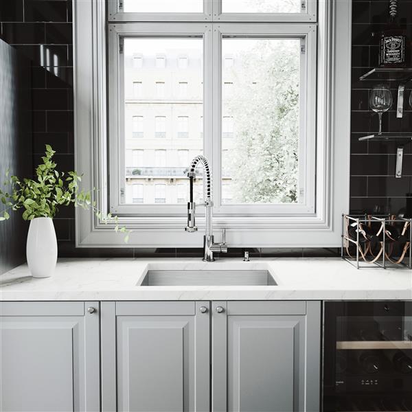 Stainless Steel Kitchen Sink - Grid/Strainer - 23'' x 20''