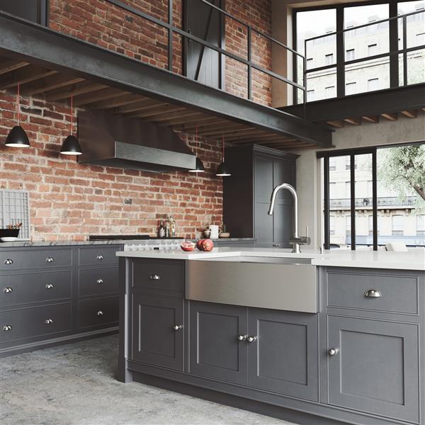 Kitchen Sink With Faucet - Grid - Strainer - 33''