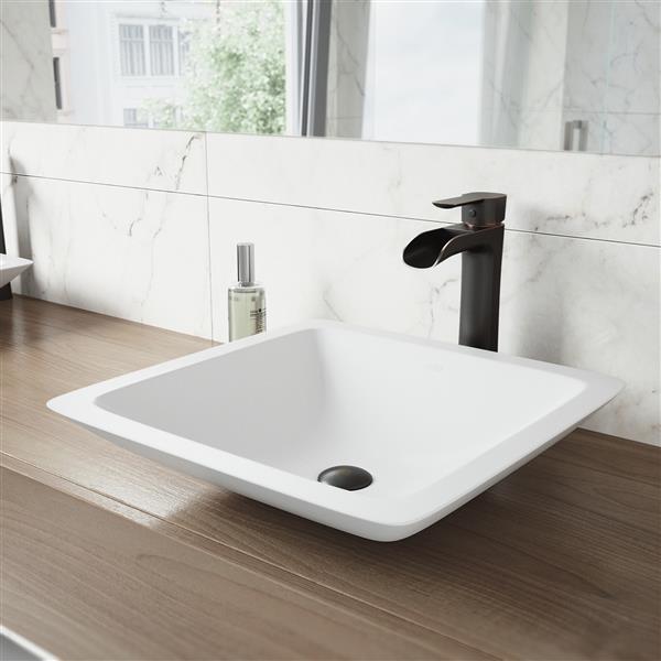 VIGO Vessel Bathroom Sink with Faucet - White VGT1204 | RONA