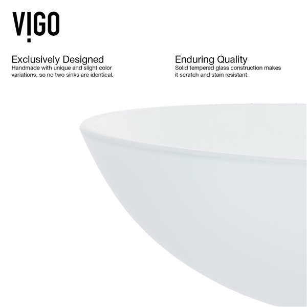 VIGO Glass&nbsp;17-in dia. White Round Vessel Bathroom Sink with Linus Faucet/Drain - Brushed Nickel
