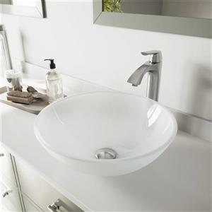 Ensemble de vasque de salle de bain et robinet, blanc