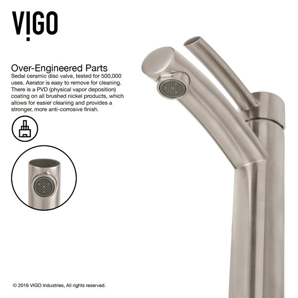 VIGO Hibiscus&nbsp;16-in Matte White Stone Square Vessel Bathroom Sink with Milo Faucet/Drain - Brushed Nickel