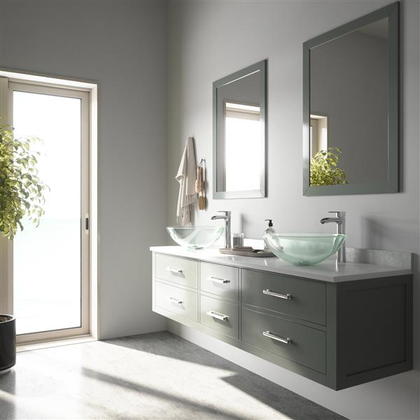 Ensemble de vasque de salle de bain et robinet, blanc