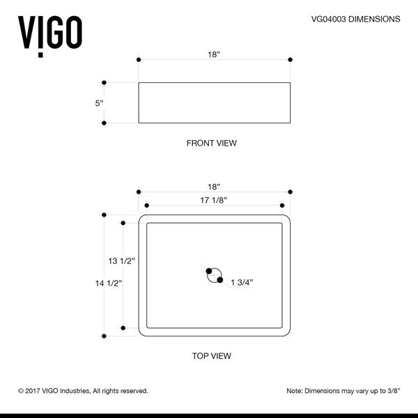VIGO Marigold 14-in W x 18-in L White Matte Stone Rectangle Bathroom Vessel with Linus Faucet/Drain - Brushed Nickel