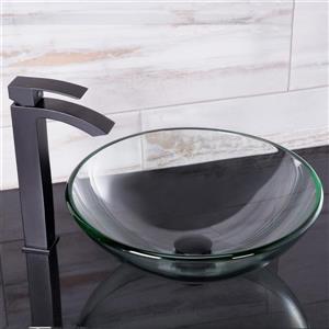 Vasque de salle de bain et robinet, cristallin