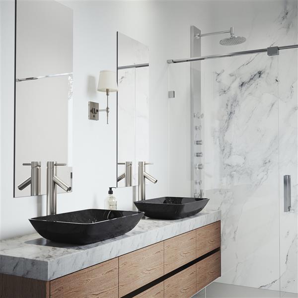 Vigo Glass Vessel Bathroom Sink With Faucet Vgt1951 Rona - Vigo Rectangular Gray Onyx Glass Vessel Bathroom Sink Vigo Glass Vessel Bathroom Sink With Faucet Vgt1951 Rona - Vigo Rectangular Gray Onyx Glass Vessel Bathroom Sink