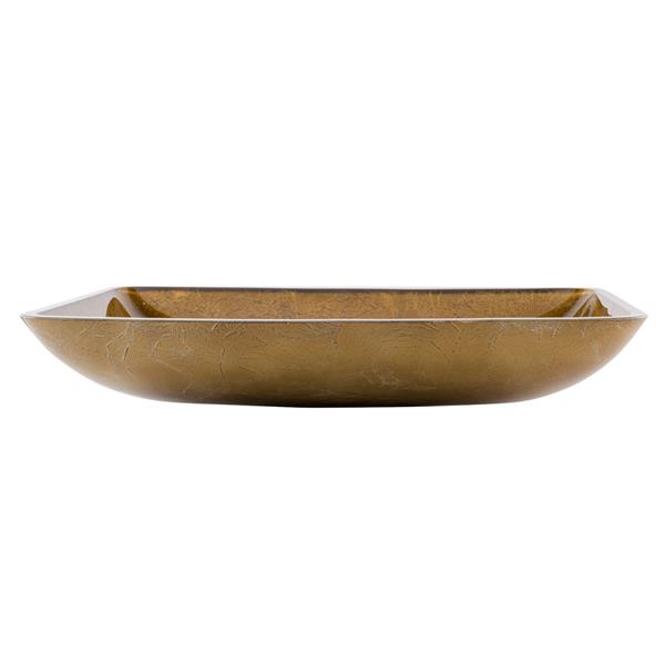 VIGO Donatello&nbsp;22-in L x&nbsp;14-in W x&nbsp;5-in H Copper Glass Rectangular Vessel Bathroom Sink - Gold