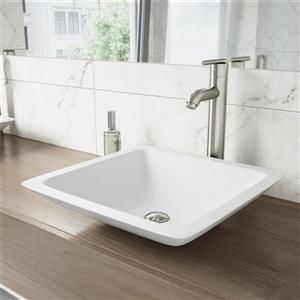 Robinet pour vasque de salle de bain, nickel brossé