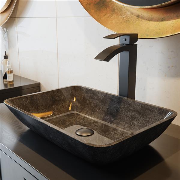 VIGO Duris Vessel Bathroom Faucet In Matte Black