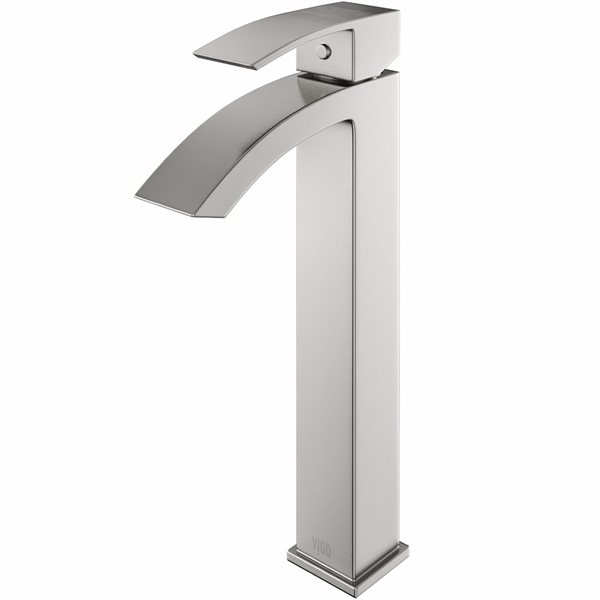 VIGO Duris 12-in H Single Handle One-Hole Bathroom Vessel Faucet - Brushed Nickel