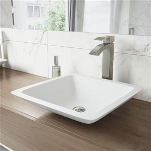 Robinet pour vasque de salle de bain Duris, nickel brossé