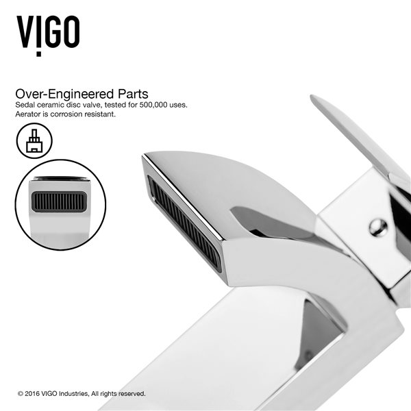 VIGO Satro&nbsp;7-in H Single Handle One-Hole Bathroom Faucet - Chrome