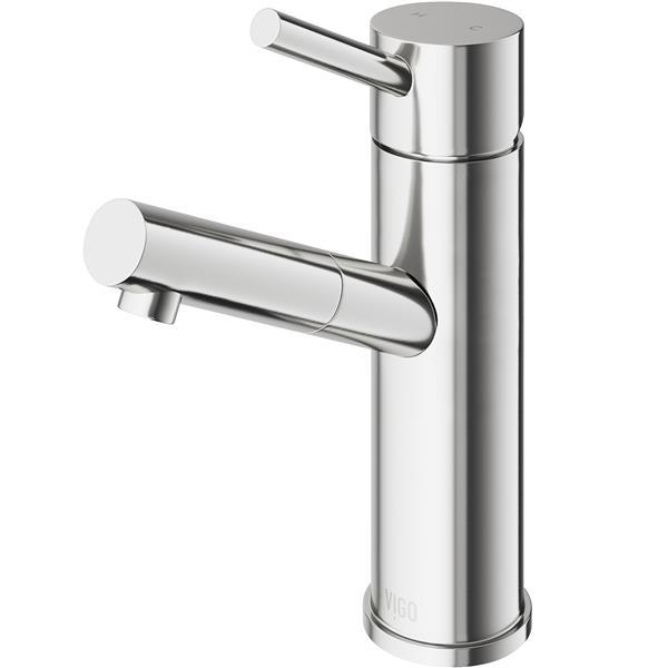 VIGO Noma&nbsp;8-in H Single Handle One-Hole Bathroom Faucet - Brushed Nickel