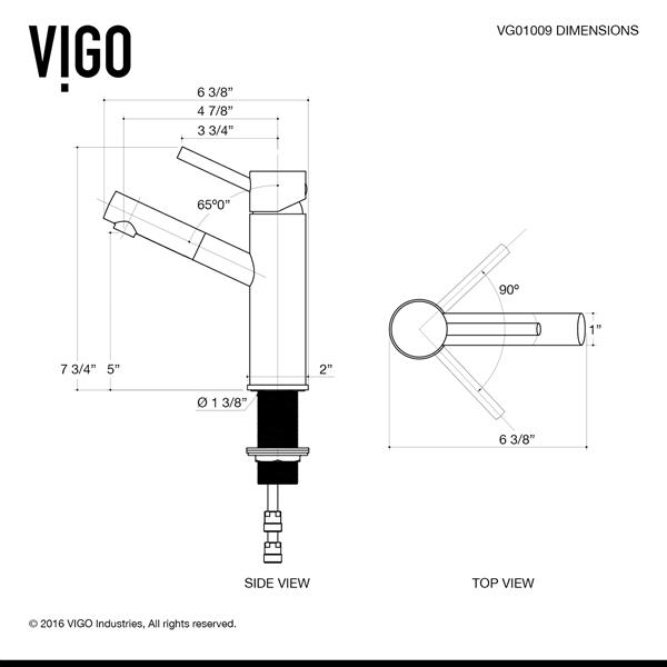 Vigo Nora Single Hole Bathroom Faucet Brushed Nickel Vg01009bn