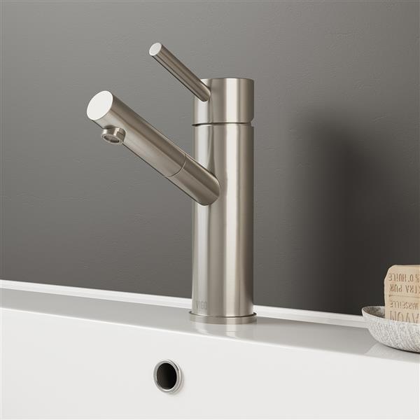 Vigo Nora Single Hole Bathroom Faucet Brushed Nickel Vg01009bn