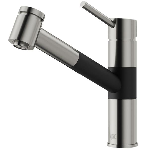 Vigo Branson Pull Out Spray Kitchen Faucet Matte Black