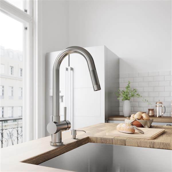 Vigo Gramercy Pull Down Kitchen Faucet Stainless Steel Vg02008stk2 Rona