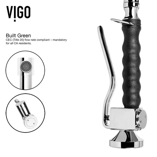 VIGO Zurich&nbsp;27-in H Single Handle Pull-Down Sprayer Kitchen Faucet - Chrome