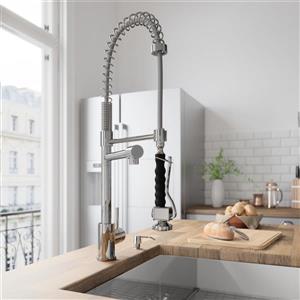 Robinet de cuisine avec douchette rétractable, chrome