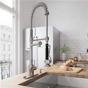 VIGO Zurich Pull-Down Spray Kitchen Faucet With Deck Plate