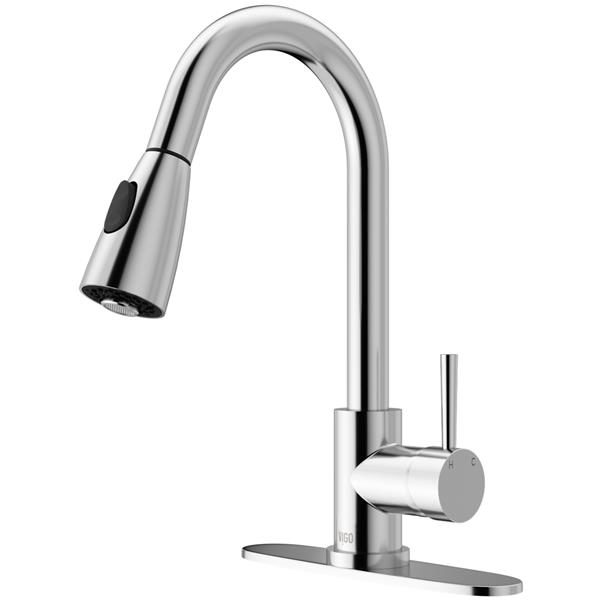 Weston Pull-Down Spray Kitchen Faucet With Deck Plate