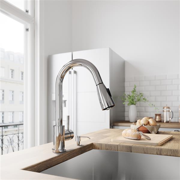 VIGO Weston Pull Down Spray Kitchen Faucet In Chrome VG02005CH RONA   330610840 MainImage 001 L 