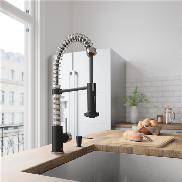 Edison Pull-Down Spray Kitchen Faucet - Matte Black