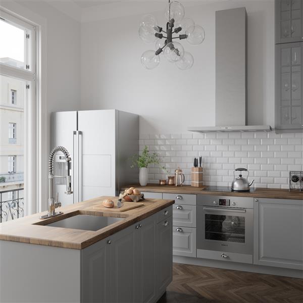 Edison Pull-Down Spray Kitchen Faucet With Deck Plate