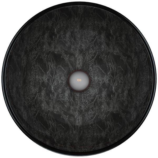 VIGO Giovanni&nbsp;16-in L x&nbsp;16-in W x&nbsp;6-in H Onyx Glass Round Vessel Bathroom Sink - Grey