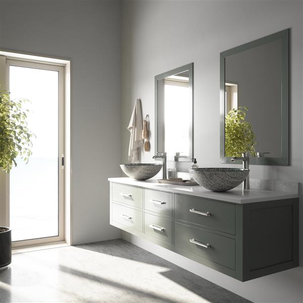 VIGO Glass Vessel Bathroom Sink - Titanium